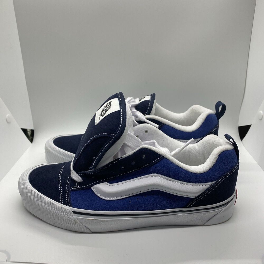 NWOT Vans Knu Skool Skate Sneakers Navy/True White VN0009QCNWD 721356 M8 W9.5 - Picture 8 of 11